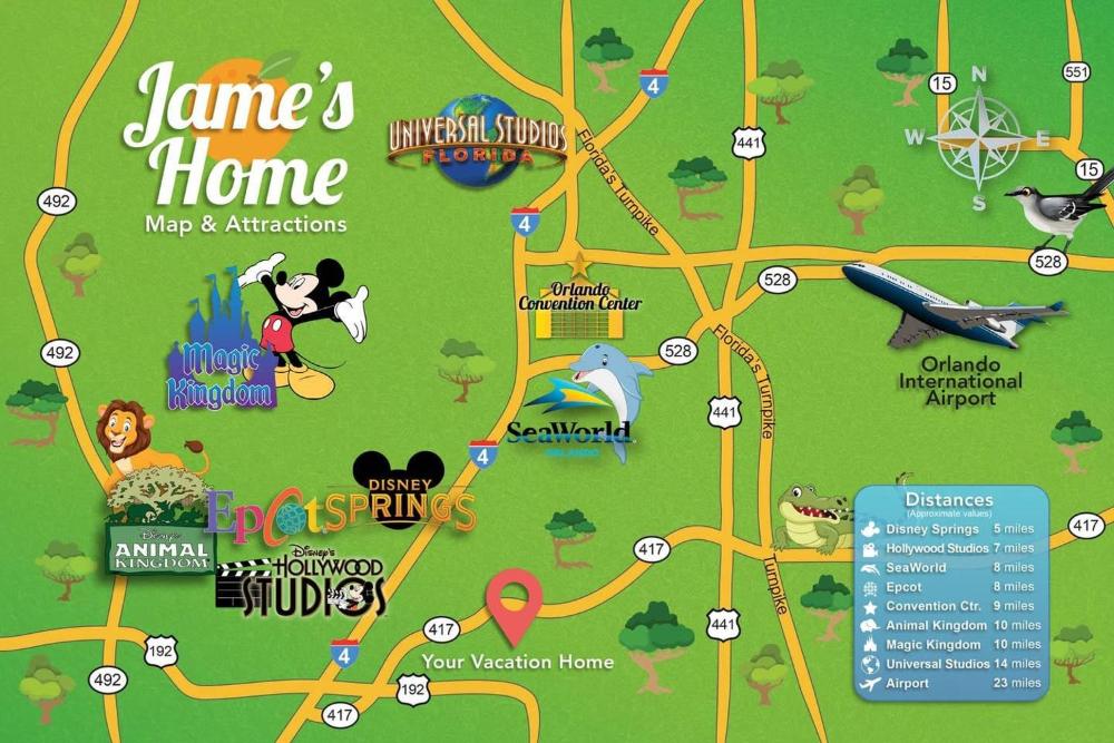 I - New 4 Bedroom Home - 5 Miles to Disney - Free Water Park - Private Pool